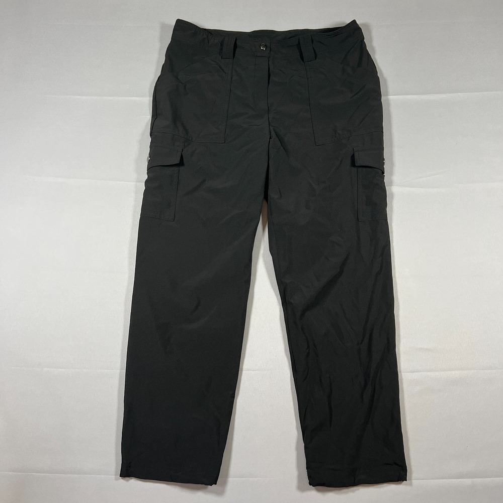 Chico's Zenergy Cargo Pants Womens 10R Black Stretch High Rise Straight Leg